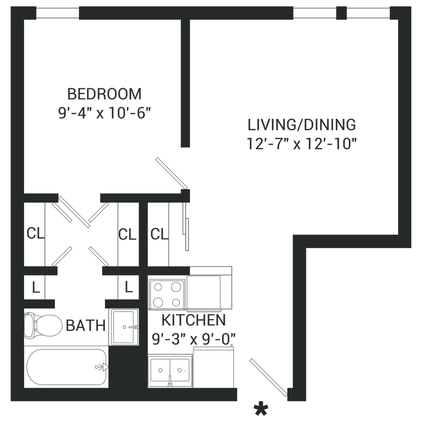 Floor Plan - One Bedroom