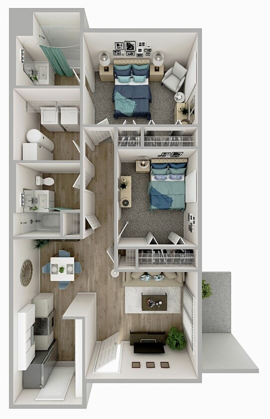 Floor Plan - Two Bedroom Two Baths-Platinum