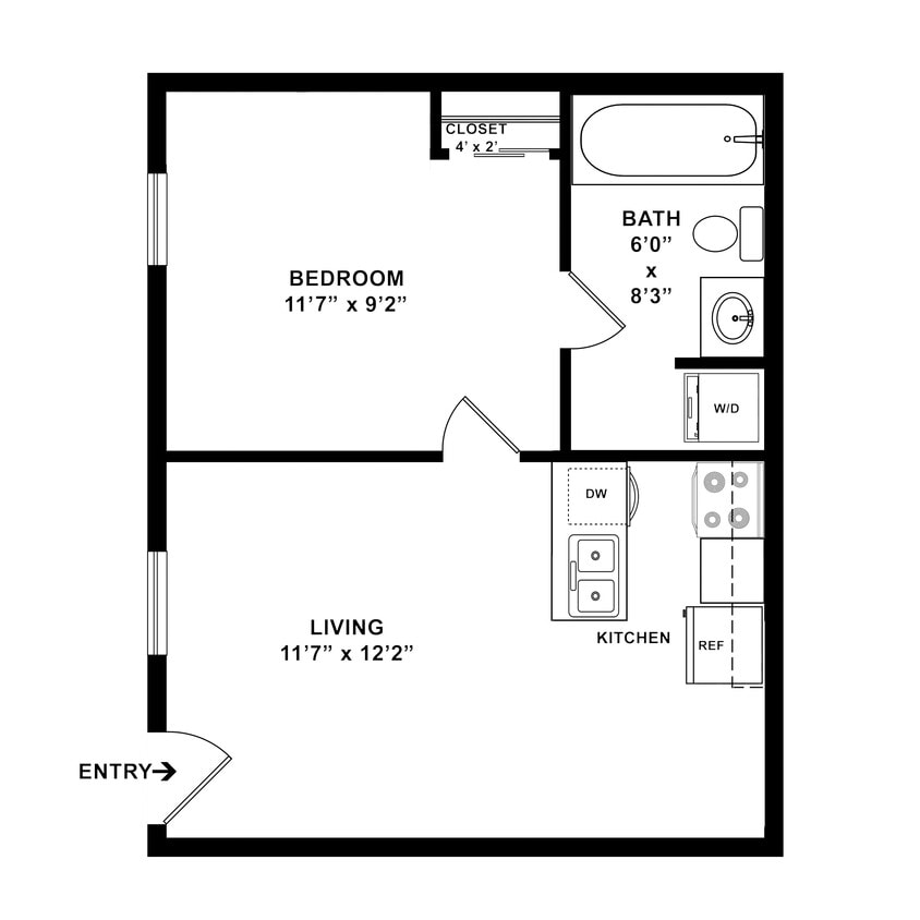 Floor Plan - One Bedroom