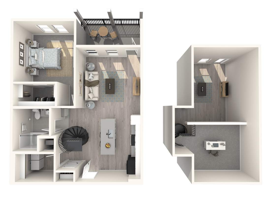 Floor Plan - 1 Bed/1 Bath Loft-A3
