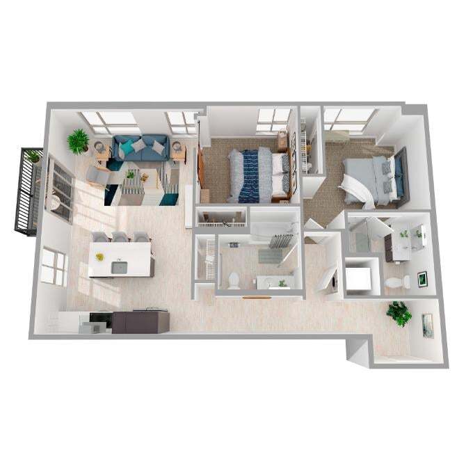 Floor Plan - 2 Bed/2 Bath-b10.1