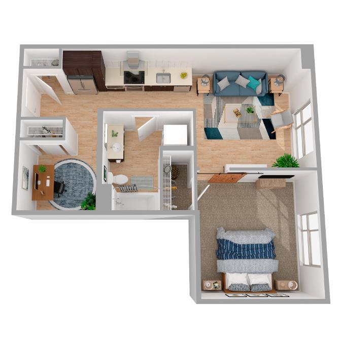 Floor Plan - 1 Bed/1 Bath Den-a86.1