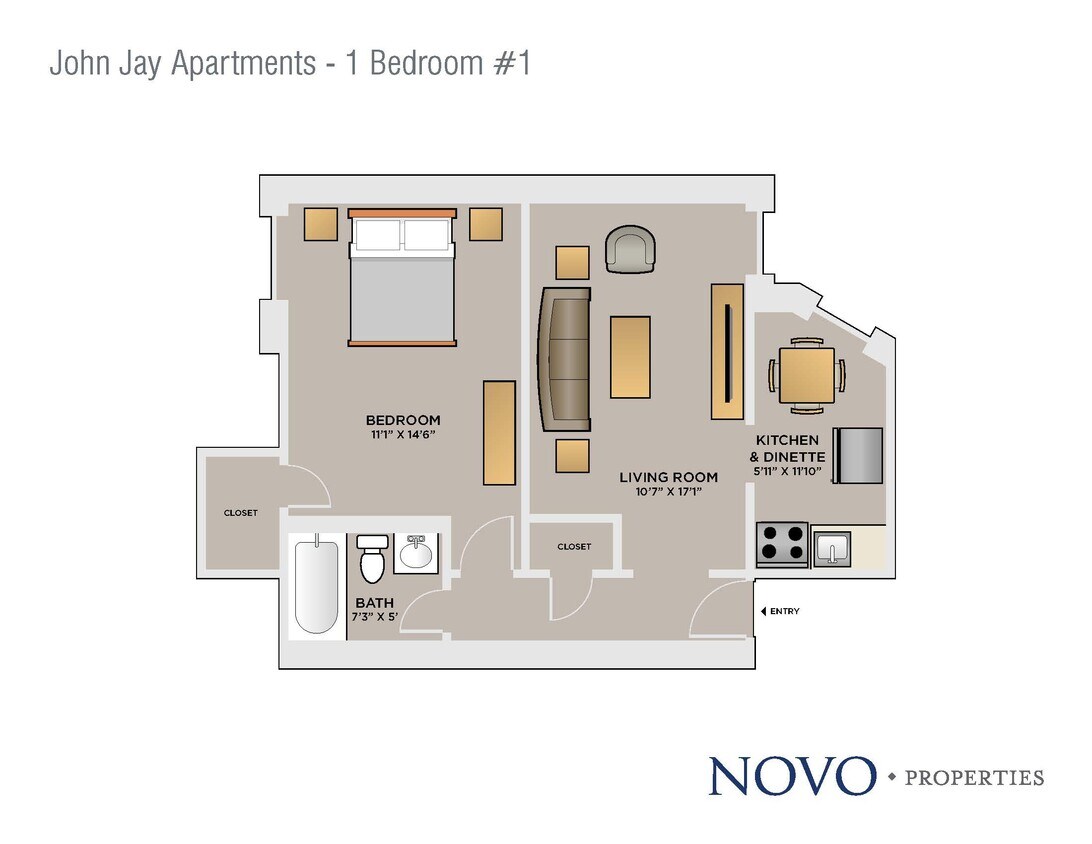 Floor Plan - One Bedroom