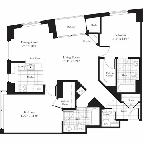 Floor Plan - 2 Bedrooms F