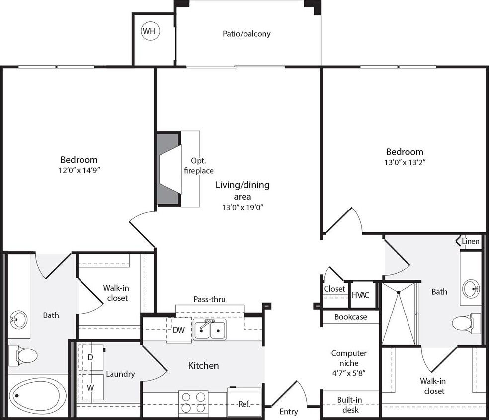 Floor Plan - 2 Bedrooms E