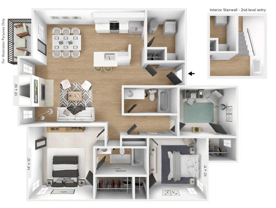Floor Plan - The Voyager 3 BR 2 BA