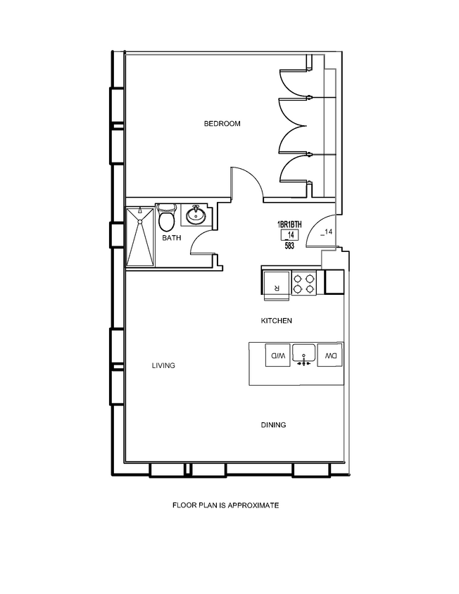 Floor Plan - One Bedroom F