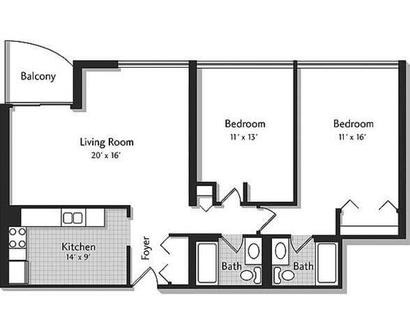 Floor Plan - 2G w/ Balcony Renovation 2