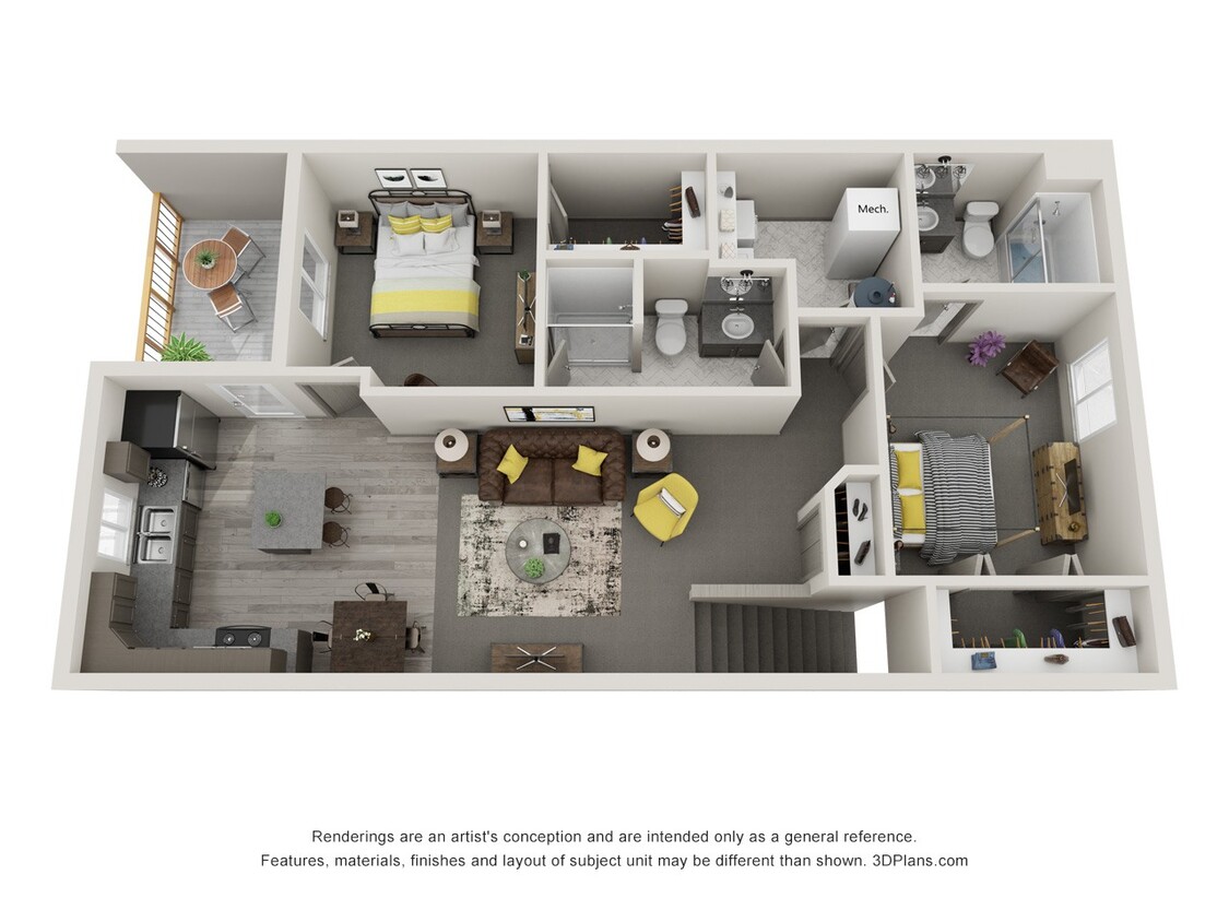 Floor Plan - Flat Style- 2 Bedroom 1 Bathroom Accessible