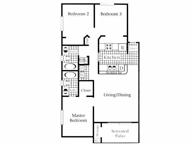 3BR/2BA - 3/2-RH