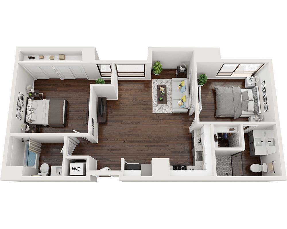 Floor Plan - Two Bedroom B2B22