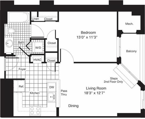 Floor Plan - 1 Bedroom C