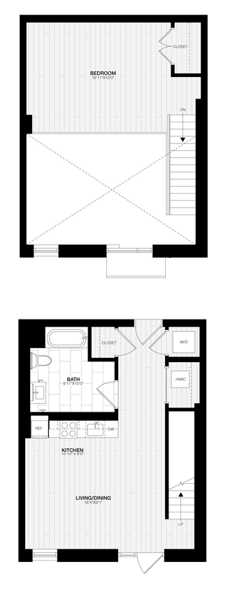 Floor Plan - 1 Bed/1 Bath JR Loft-B1-G
