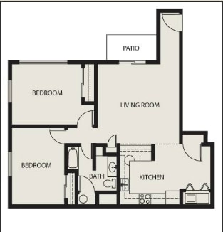 2BR/1BA - Phase 2 - 2 Bed, 1 Bath Creekside Lower (A)