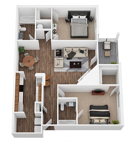 Floor Plan - 2 Bed 2 Bath