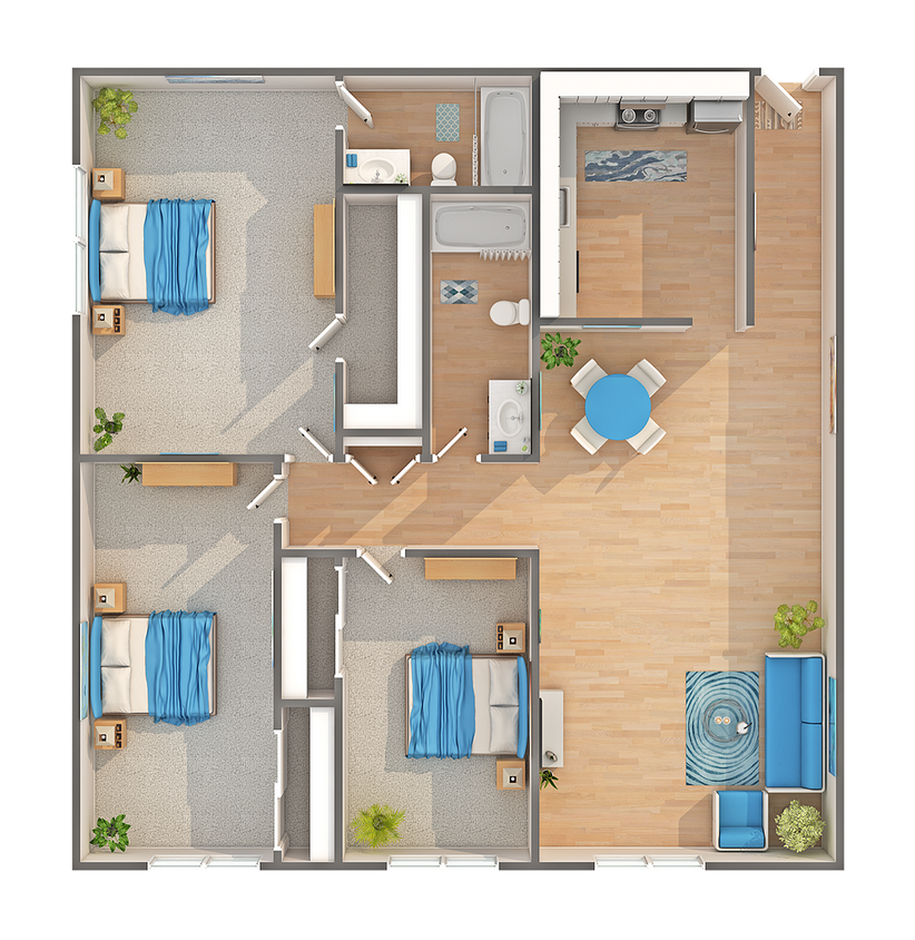 C1R | 3-Bedroom Floorplan - C1R