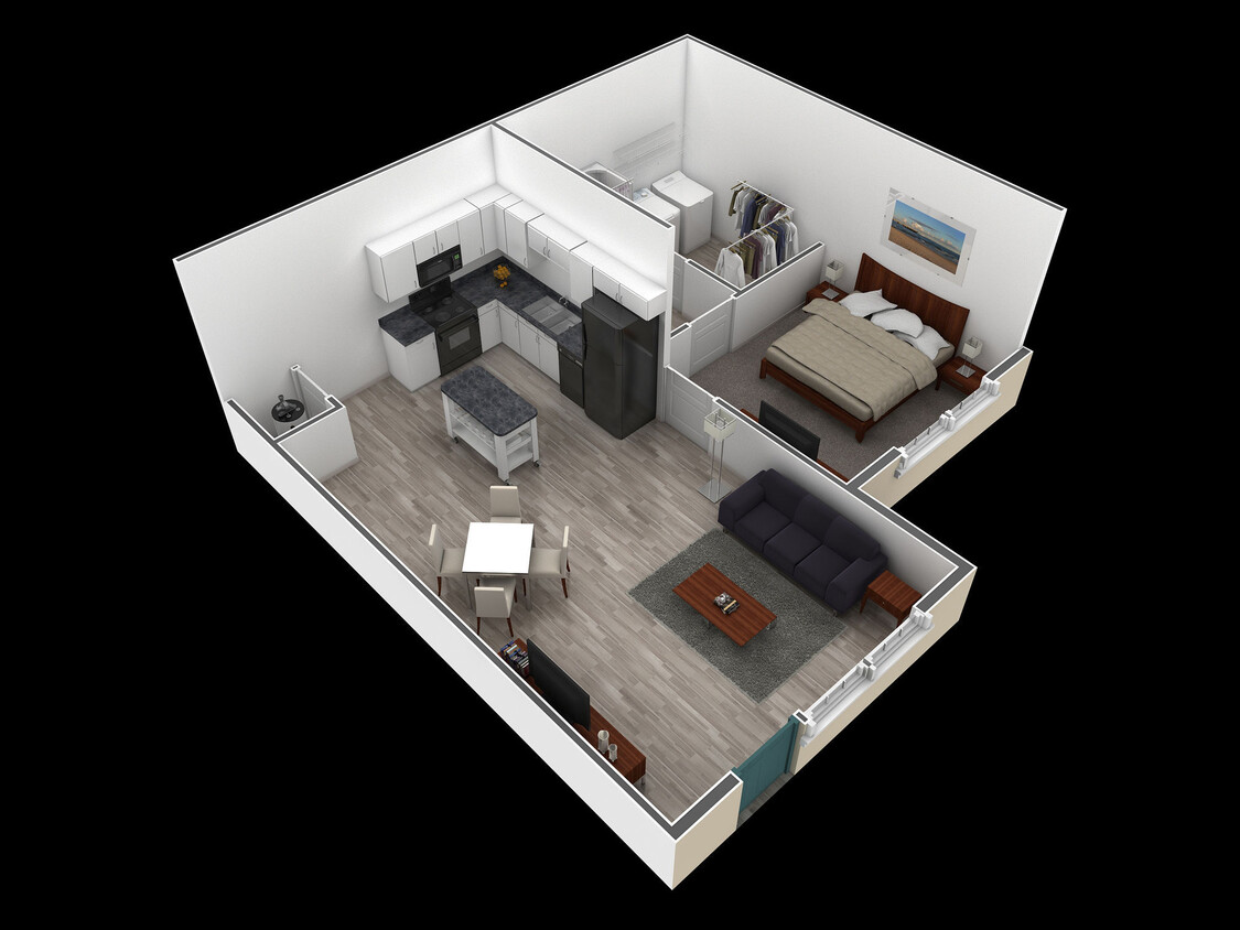 Floor Plan - 1 BR Retreat Courtyard