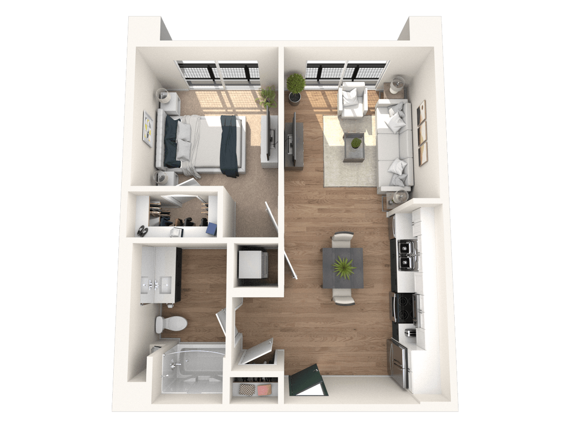 Floor Plan - 1BR/1BA A4