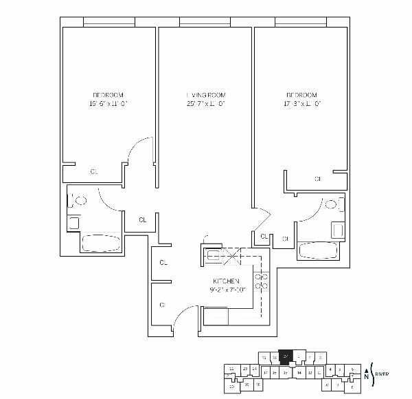 Floor Plan - LINCOLN HOUSE - 2 Bedrooms Two Bathroom