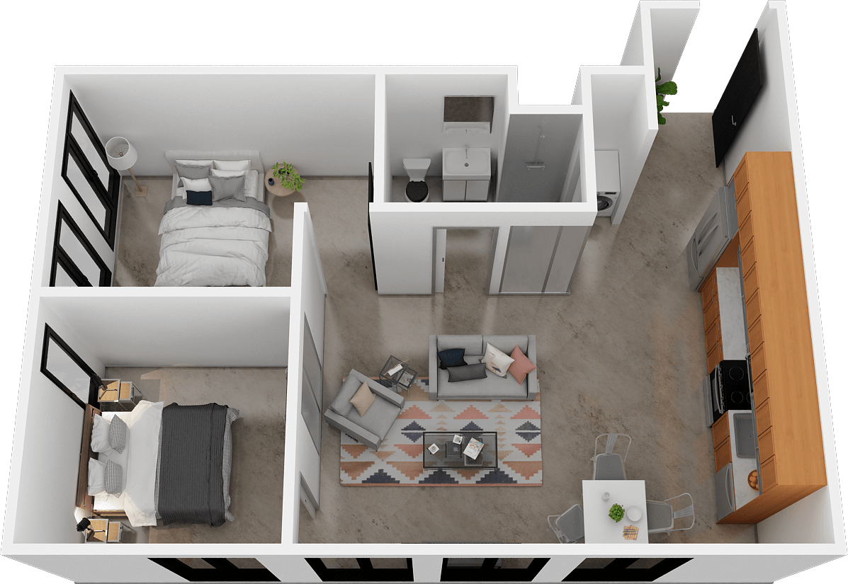 Floor Plan - 2 Bed / 1 Bath