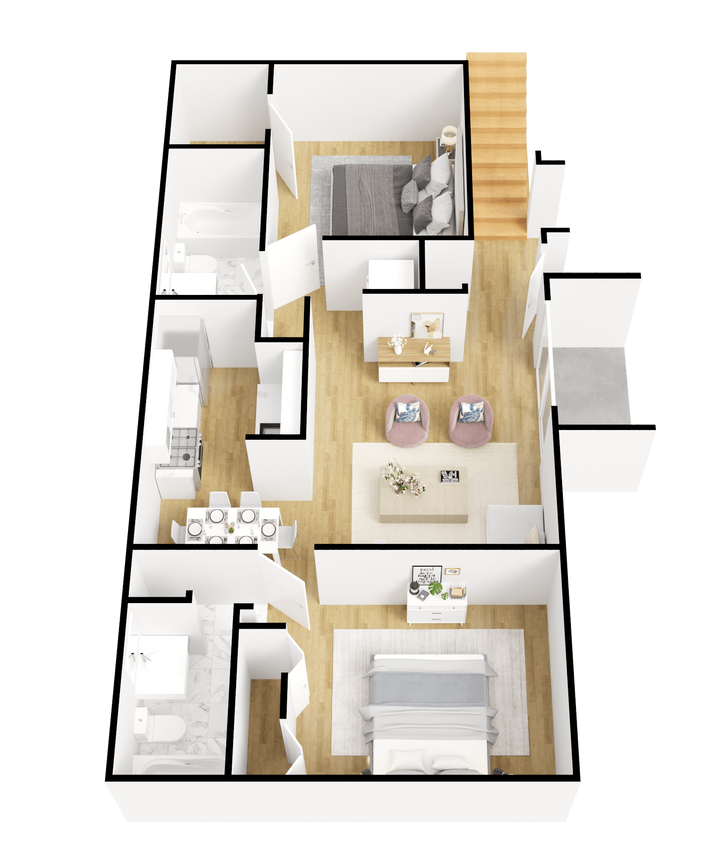 Floor Plan - Two Bedroom Two Bath