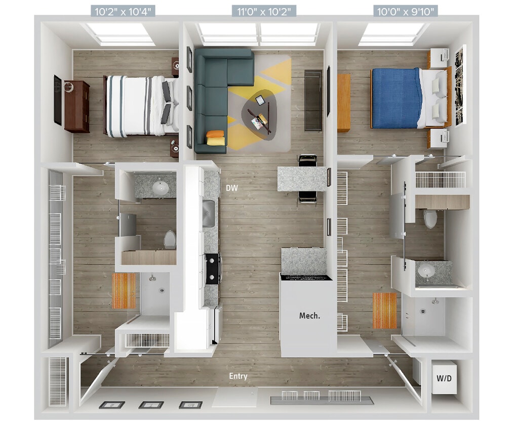 Floor Plan - B3-979SF-Apt205