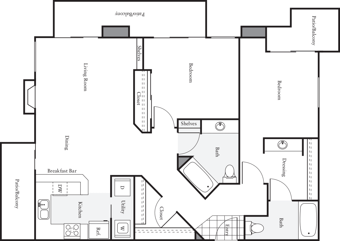 Floor Plan - 2x2 - J