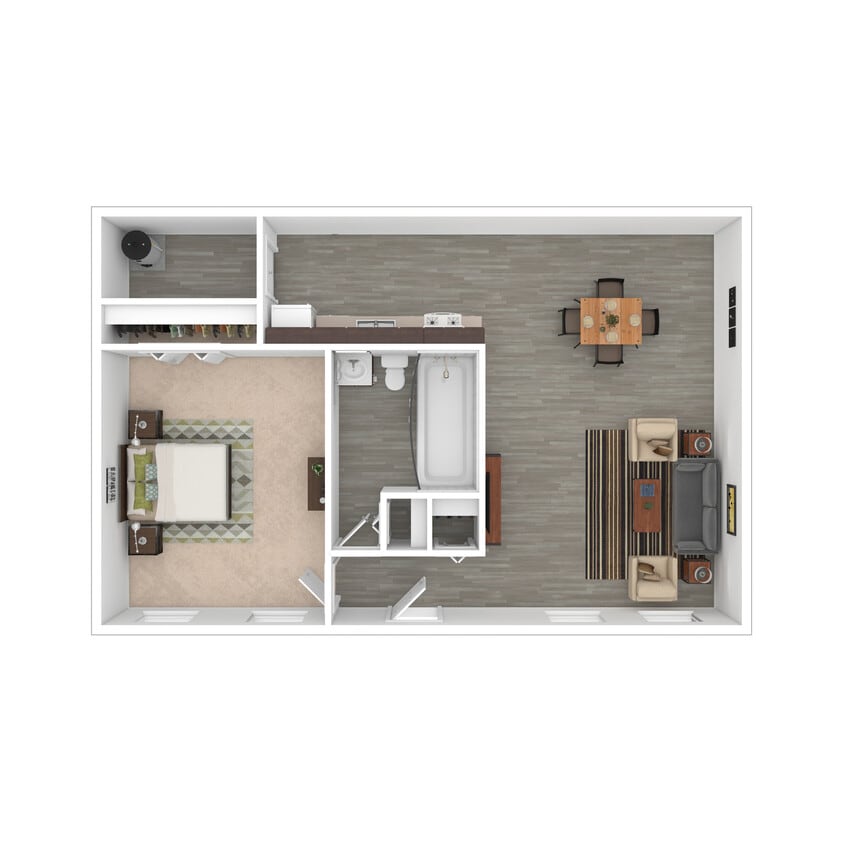 The James - 1 Bed, 1 Bath, 565 sq. ft. - The James - Garden Apartment