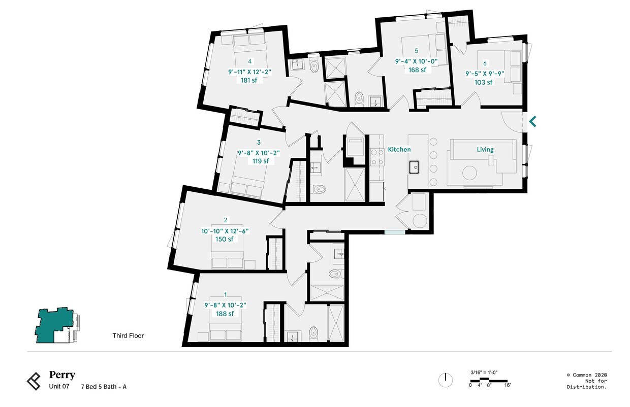 Floor Plan - Private Bedroom in Shared 6 Bed