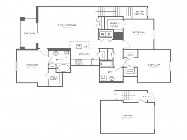 Seaside Three Bedroom Two Bath (1445 SF) - Seaside Three Bedroom Two Bath (1445 SF)