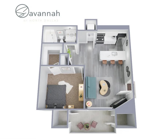 1-1-600 - A1 3D.png - Savannah at North Dallas Apartments