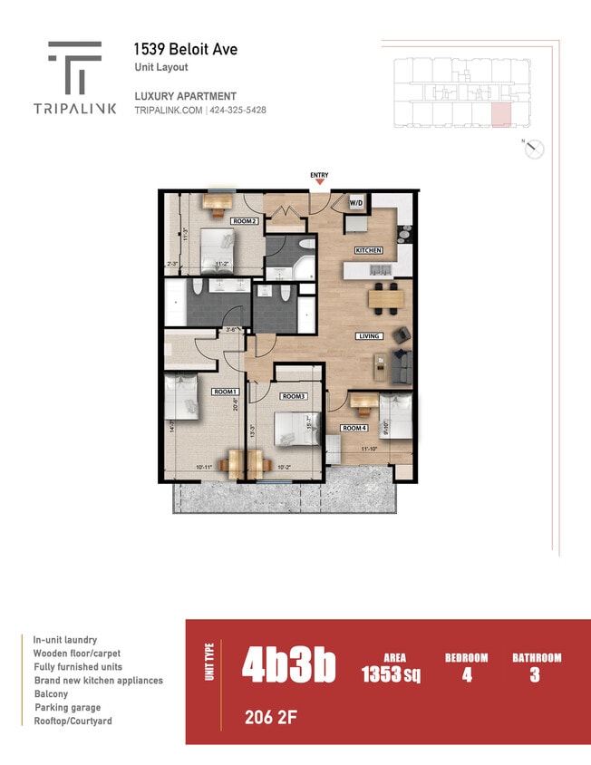Floor Plan - Unit 206