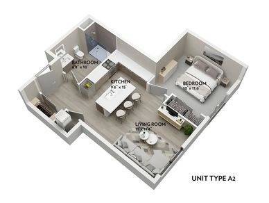 A2 - 594 Sq. Ft. - A2