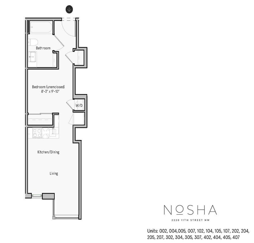Floor Plan - Jr 1 Bed- 1Bath 2nd Fl