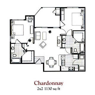 Floor Plan - 2x2 Standard