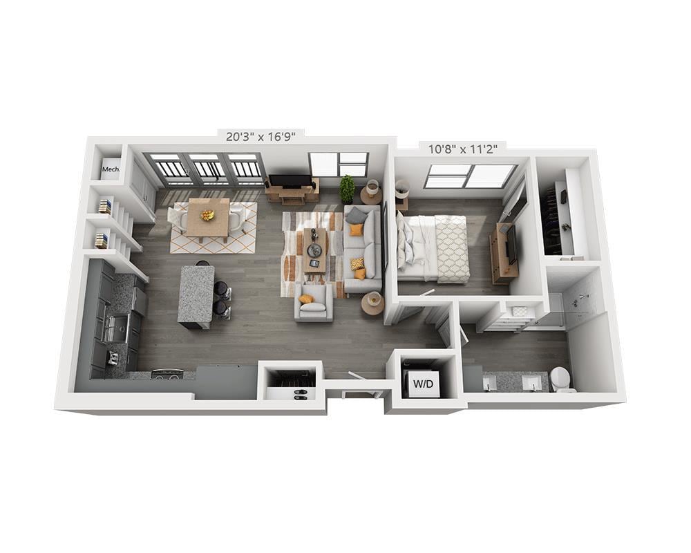Floor Plan - One Bedroom A1R-II