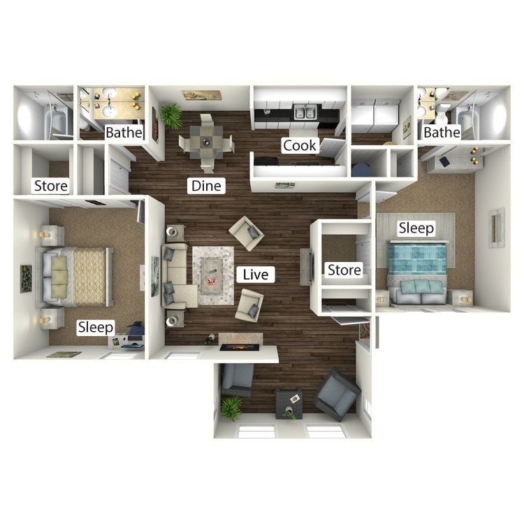 Floor Plan - The Cottage with Sunroom