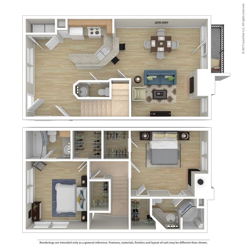 Floor Plan - 2 Bed 2.5 Bath 1467 SqFt (1381 Net) 
