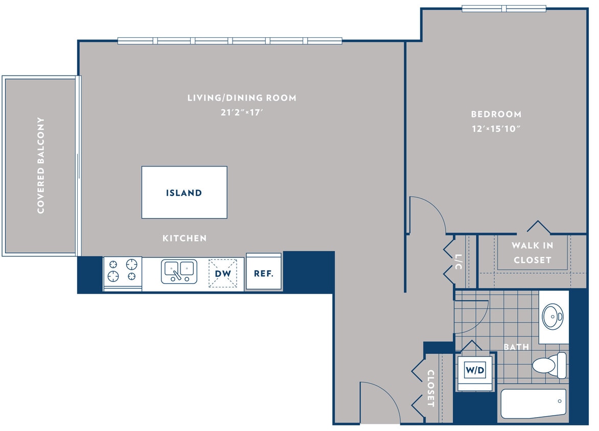 Floor Plan - 1 bed 1 bath / 15