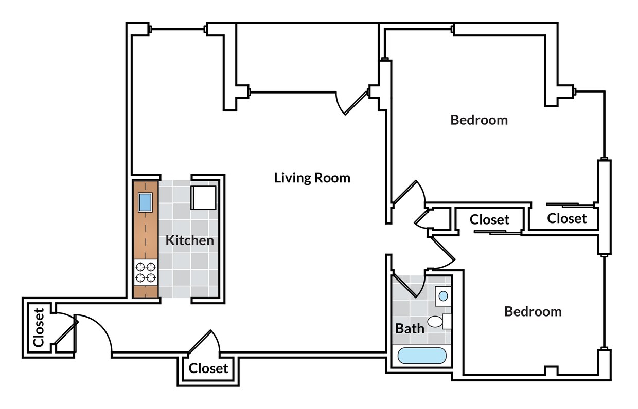 Floor Plan - 2 Bedroom with Balcony 11 Tier