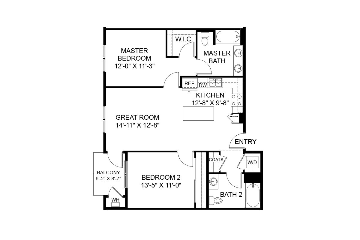 Floor Plan - 2 Bedroom 2A