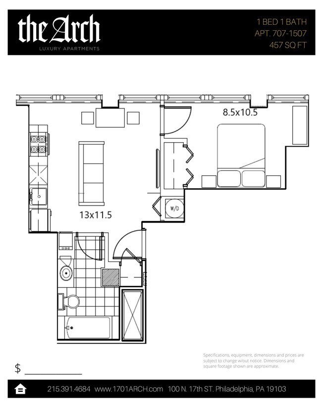 Floor Plan - 1 Bedroom 07 Layout