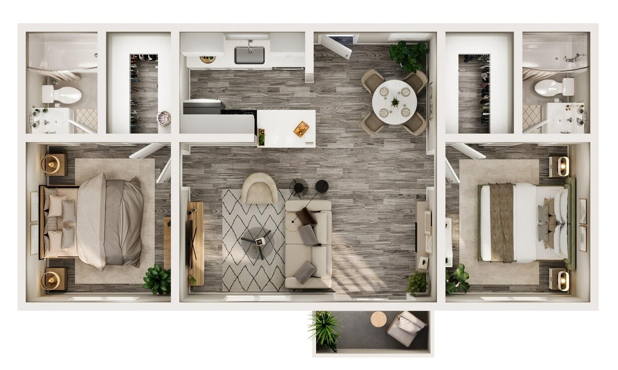 2BR/2BA-Small - 2BR/2BA - C