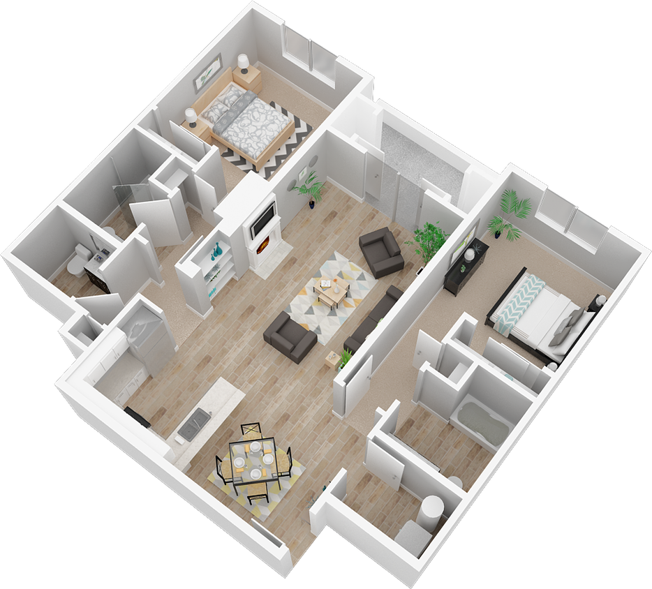 Floor Plan - 2x2 E