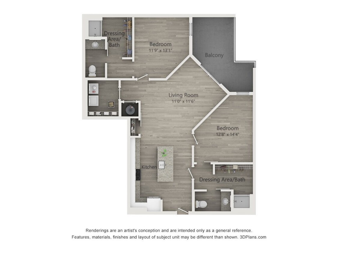 Novel NoDa - B2a - 2 Beds - 2 Baths - 1137 Sq. ft. - B2a