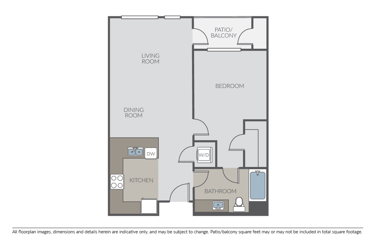1 Bed 1 Bath C - 1 Bed 1 Bath C