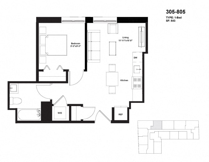 Floor Plan - Units 305 to 805