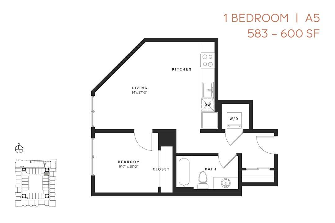Floor Plan - One Bedroom A5