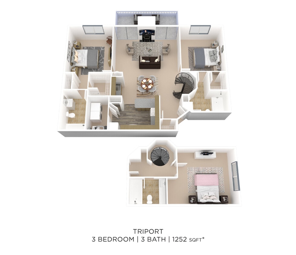 Floor Plan - Three Bedroom 3 Bath