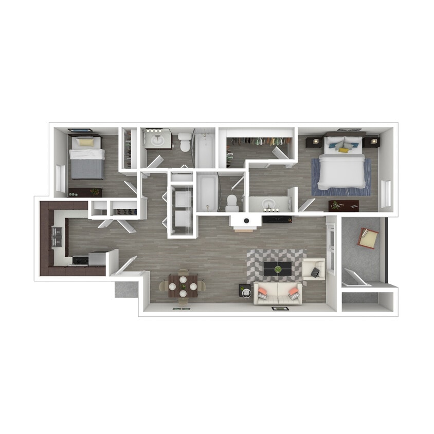Floor Plan - 2x2-1158R- Full Renovation